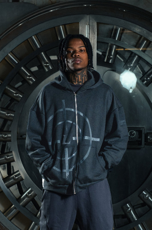TARGET ZIP HOODIE GRAY Limetre