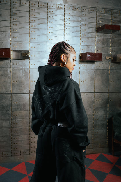 PRESTIGE BOXY HOODIE BLACK