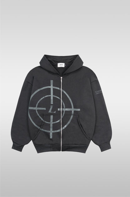 TARGET ZIP HOODIE GRAY