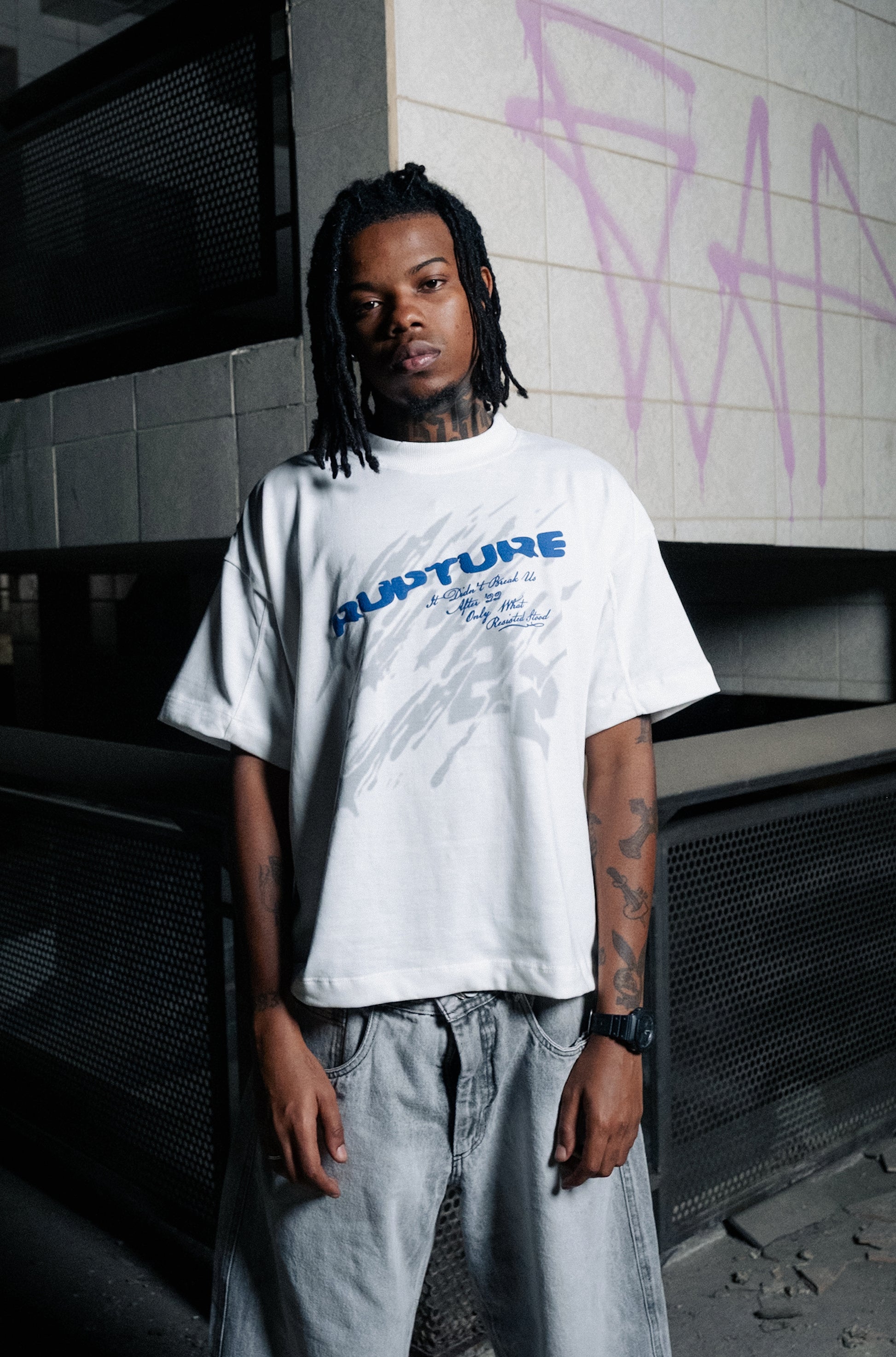 RUPTURE TEE WHITE Limetre